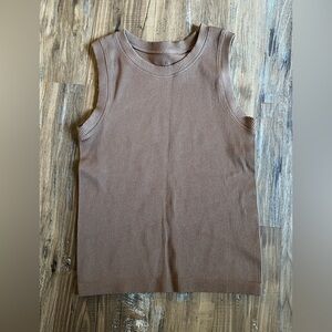 BKE Core Women’s High Neck Ribbed Contour Tank Top, Size M/L